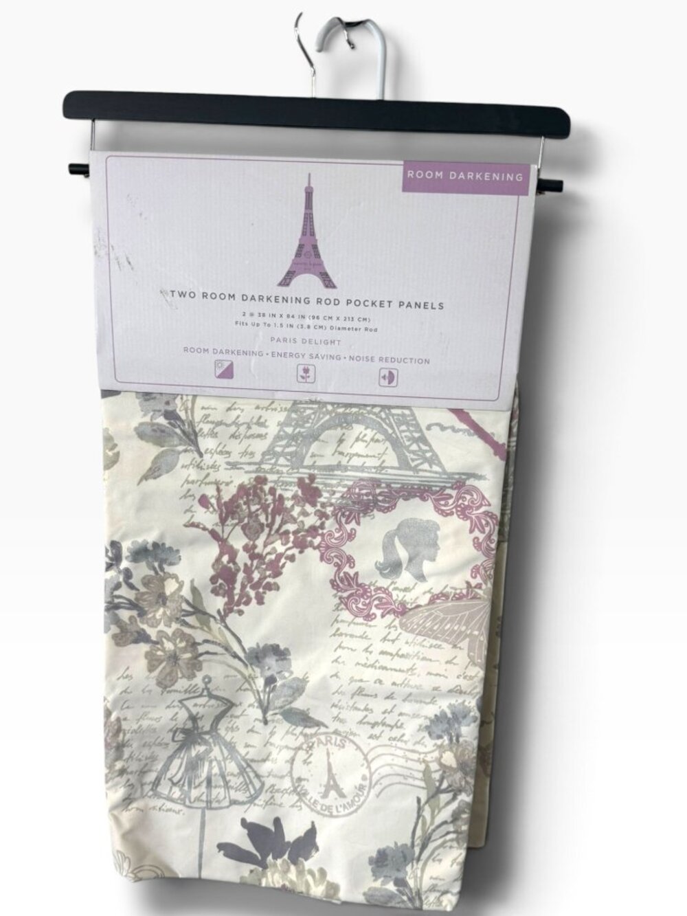 NEW Nanette Lepore Kids Paris Delight Room Darkening Curtains – 2 Panels – 38” x